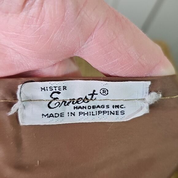 Clutch Snake Skin Style Accents Burlap Fully Lined Zip Closure And Snap - Picture 7 of 7